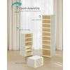 imageSONGMICS Foldble Shoe Storage Organizer for Closet Stackable Sneaker Cabinet with Magnetic Door Large Plastic Container Bins for Living Room Entryway 9Tier for 18 Pairs Cream White ULSP918WD01Cream White