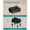 imageSONGMICS Foot Stool Small Teddy Fleece Footstool Ottoman with Thick Cushion and Legs for Living Room Bedroom Entryway 330 lb Weight Capacity Cream White and Ink Black ULOM503WD01Ink Black