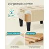 imageSONGMICS Foot Stool Small Teddy Fleece Footstool Ottoman with Thick Cushion and Legs for Living Room Bedroom Entryway 330 lb Weight Capacity Cream White and Ink Black ULOM503WD01Summer Sand  Ink Black