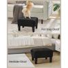 imageSONGMICS Foot Stool Small Teddy Fleece Footstool Ottoman with Thick Cushion and Legs for Living Room Bedroom Entryway 330 lb Weight Capacity Cream White and Ink Black ULOM503WD01Ink Black