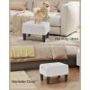 imageSONGMICS Foot Stool Small Teddy Fleece Footstool Ottoman with Thick Cushion and Legs for Living Room Bedroom Entryway 330 lb Weight Capacity Cream White and Ink Black ULOM503WD01Cream White  Ink Black