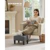 imageSONGMICS Foot Stool Small Teddy Fleece Footstool Ottoman with Thick Cushion and Legs for Living Room Bedroom Entryway 330 lb Weight Capacity Cream White and Ink Black ULOM503WD01Dark Gray
