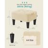 imageSONGMICS Foot Stool Small Teddy Fleece Footstool Ottoman with Thick Cushion and Legs for Living Room Bedroom Entryway 330 lb Weight Capacity Cream White and Ink Black ULOM503WD01Summer Sand  Ink Black