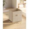 imageSONGMICS HOME Foldable Storage Cubes Set of 8 Fabric Shelf Organizer Bins with Handles Closet Storage Boxes for Clothes 12 x 12 x 12 Inches GrayBeige