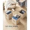 imageSONGMICS HOME Foldable Storage Cubes Set of 8 Fabric Shelf Organizer Bins with Handles Closet Storage Boxes for Clothes 12 x 12 x 12 Inches GrayBeige