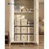 imageSONGMICS HOME Foldable Storage Cubes Set of 8 Fabric Shelf Organizer Bins with Handles Closet Storage Boxes for Clothes 12 x 12 x 12 Inches GrayBeige