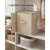 imageSONGMICS HOME Foldable Storage Cubes Set of 8 Fabric Shelf Organizer Bins with Handles Closet Storage Boxes for Clothes 12 x 12 x 12 Inches GrayBeige
