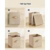 imageSONGMICS HOME Foldable Storage Cubes Set of 8 Fabric Shelf Organizer Bins with Handles Closet Storage Boxes for Clothes 12 x 12 x 12 Inches GrayBeige