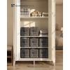 imageSONGMICS HOME Foldable Storage Cubes Set of 8 Fabric Shelf Organizer Bins with Handles Closet Storage Boxes for Clothes 12 x 12 x 12 Inches GrayBlack