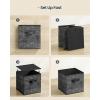 imageSONGMICS HOME Foldable Storage Cubes Set of 8 Fabric Shelf Organizer Bins with Handles Closet Storage Boxes for Clothes 12 x 12 x 12 Inches GrayBlack