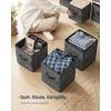 imageSONGMICS HOME Foldable Storage Cubes Set of 8 Fabric Shelf Organizer Bins with Handles Closet Storage Boxes for Clothes 12 x 12 x 12 Inches GrayBlack