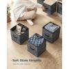 imageSONGMICS HOME Foldable Storage Cubes Set of 8 Fabric Shelf Organizer Bins with Handles Closet Storage Boxes for Clothes 12 x 12 x 12 Inches GrayBlack