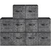 imageSONGMICS HOME Foldable Storage Cubes Set of 8 Fabric Shelf Organizer Bins with Handles Closet Storage Boxes for Clothes 12 x 12 x 12 Inches GrayBlack