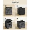 imageSONGMICS HOME Foldable Storage Cubes Set of 8 Fabric Shelf Organizer Bins with Handles Closet Storage Boxes for Clothes 12 x 12 x 12 Inches GrayBlack