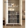 imageSONGMICS HOME Foldable Storage Cubes Set of 8 Fabric Shelf Organizer Bins with Handles Closet Storage Boxes for Clothes 12 x 12 x 12 Inches GrayBlack