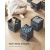 imageSONGMICS HOME Foldable Storage Cubes Set of 8 Fabric Shelf Organizer Bins with Handles Closet Storage Boxes for Clothes 12 x 12 x 12 Inches GrayBlack