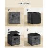 imageSONGMICS HOME Foldable Storage Cubes Set of 8 Fabric Shelf Organizer Bins with Handles Closet Storage Boxes for Clothes 12 x 12 x 12 Inches GrayBlack