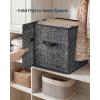imageSONGMICS HOME Foldable Storage Cubes Set of 8 Fabric Shelf Organizer Bins with Handles Closet Storage Boxes for Clothes 12 x 12 x 12 Inches GrayBlack
