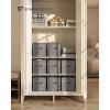 imageSONGMICS HOME Foldable Storage Cubes Set of 8 Fabric Shelf Organizer Bins with Handles Closet Storage Boxes for Clothes 12 x 12 x 12 Inches GrayGray