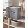 imageSONGMICS HOME Foldable Storage Cubes Set of 8 Fabric Shelf Organizer Bins with Handles Closet Storage Boxes for Clothes 12 x 12 x 12 Inches GrayGray