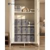 imageSONGMICS HOME Foldable Storage Cubes Set of 8 Fabric Shelf Organizer Bins with Handles Closet Storage Boxes for Clothes 12 x 12 x 12 Inches GrayGray