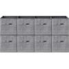imageSONGMICS HOME Foldable Storage Cubes Set of 8 Fabric Shelf Organizer Bins with Handles Closet Storage Boxes for Clothes 12 x 12 x 12 Inches GrayGray