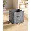 imageSONGMICS HOME Foldable Storage Cubes Set of 8 Fabric Shelf Organizer Bins with Handles Closet Storage Boxes for Clothes 12 x 12 x 12 Inches GrayGray
