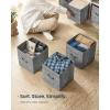 imageSONGMICS HOME Foldable Storage Cubes Set of 8 Fabric Shelf Organizer Bins with Handles Closet Storage Boxes for Clothes 12 x 12 x 12 Inches GrayGray
