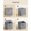 imageSONGMICS HOME Foldable Storage Cubes Set of 8 Fabric Shelf Organizer Bins with Handles Closet Storage Boxes for Clothes 12 x 12 x 12 Inches GrayGray
