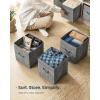 imageSONGMICS HOME Foldable Storage Cubes Set of 8 Fabric Shelf Organizer Bins with Handles Closet Storage Boxes for Clothes 12 x 12 x 12 Inches GrayGray