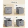 imageSONGMICS HOME Foldable Storage Cubes Set of 8 Fabric Shelf Organizer Bins with Handles Closet Storage Boxes for Clothes 12 x 12 x 12 Inches GrayGray