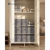 imageSONGMICS HOME Foldable Storage Cubes Set of 8 Fabric Shelf Organizer Bins with Handles Closet Storage Boxes for Clothes 12 x 12 x 12 Inches GrayGray