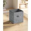 imageSONGMICS HOME Foldable Storage Cubes Set of 8 Fabric Shelf Organizer Bins with Handles Closet Storage Boxes for Clothes 12 x 12 x 12 Inches GrayGray