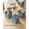 imageSONGMICS HOME Foldable Storage Cubes Set of 8 Fabric Shelf Organizer Bins with Handles Closet Storage Boxes for Clothes 12 x 12 x 12 Inches GrayGray