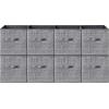 imageSONGMICS HOME Foldable Storage Cubes Set of 8 Fabric Shelf Organizer Bins with Handles Closet Storage Boxes for Clothes 12 x 12 x 12 Inches GrayGray