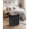 imageSONGMICS HOME Laundry Basket Foldable Laundry Hamper Clothes Hamper Removable Liner with Handles for Bedroom Bathroom 29 Gal 110 L BlackBlack