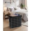 imageSONGMICS HOME Laundry Basket Foldable Laundry Hamper Clothes Hamper Removable Liner with Handles for Bedroom Bathroom 29 Gal 110 L BlackBlack