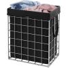 imageSONGMICS HOME Laundry Basket Foldable Laundry Hamper Clothes Hamper Removable Liner with Handles for Bedroom Bathroom 29 Gal 110 L BlackBlack