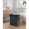 imageSONGMICS HOME Laundry Basket Foldable Laundry Hamper Clothes Hamper Removable Liner with Handles for Bedroom Bathroom 29 Gal 110 L BlackBlack