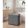 imageSONGMICS HOME Laundry Basket Foldable Laundry Hamper Clothes Hamper Removable Liner with Handles for Bedroom Bathroom 29 Gal 110 L BlackGray