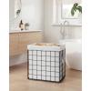 imageSONGMICS HOME Laundry Basket Foldable Laundry Hamper Clothes Hamper Removable Liner with Handles for Bedroom Bathroom 29 Gal 110 L BlackWhite