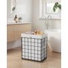 imageSONGMICS HOME Laundry Basket Foldable Laundry Hamper Clothes Hamper Removable Liner with Handles for Bedroom Bathroom 29 Gal 110 L BlackWhite