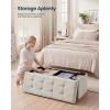 imageSONGMICS HOME Ottoman with Storage Removable Lid Folding Storage Chest Easy Assembly for Entryway Bedroom Living Room 152 x 432 x 152 Inches Velvet WhiteWhite