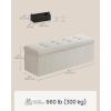 imageSONGMICS HOME Ottoman with Storage Removable Lid Folding Storage Chest Easy Assembly for Entryway Bedroom Living Room 152 x 432 x 152 Inches Velvet WhiteWhite