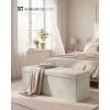 imageSONGMICS HOME Ottoman with Storage Removable Lid Folding Storage Chest Easy Assembly for Entryway Bedroom Living Room 152 x 432 x 152 Inches Velvet WhiteWhite