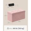 imageSONGMICS HOME Ottoman with Storage Removable Lid Folding Storage Chest Easy Assembly for Entryway Bedroom Living Room 152 x 432 x 152 Inches Velvet WhitePink
