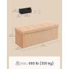 imageSONGMICS HOME Ottoman with Storage Removable Lid Folding Storage Chest Easy Assembly for Entryway Bedroom Living Room 152 x 432 x 152 Inches Velvet WhiteOrange