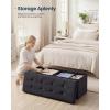 imageSONGMICS HOME Ottoman with Storage Removable Lid Folding Storage Chest Easy Assembly for Entryway Bedroom Living Room 152 x 432 x 152 Inches Velvet WhiteBlack