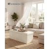 imageSONGMICS HOME Ottoman with Storage Removable Lid Folding Storage Chest Easy Assembly for Entryway Bedroom Living Room 152 x 432 x 152 Inches Velvet WhiteWhite