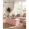 imageSONGMICS HOME Ottoman with Storage Removable Lid Folding Storage Chest Easy Assembly for Entryway Bedroom Living Room 152 x 432 x 152 Inches Velvet WhitePink